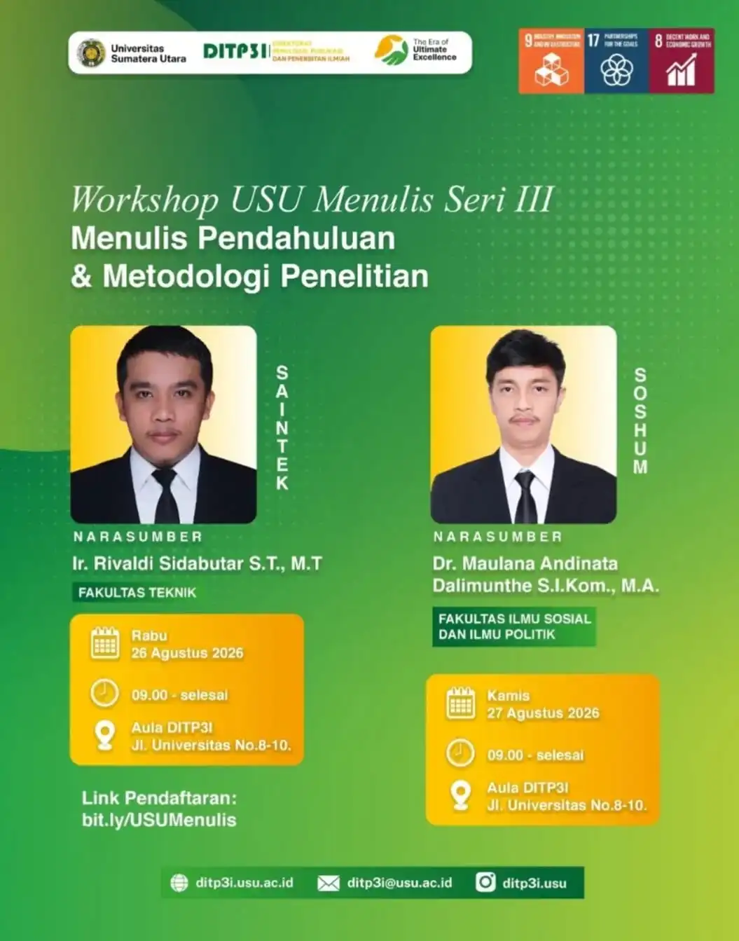 Workshop USU Menulis Seri III Untuk Dosen S1 Akuntansi FEB USU